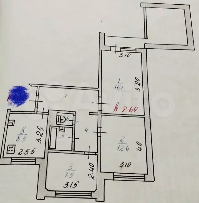 3-к. квартира, 60 м, 9/10 эт. - Фото 0