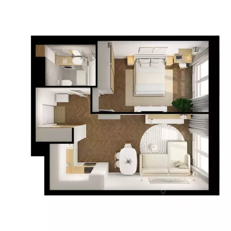 1-к кв. Москва Кронштадтский 9 жилой комплекс, 11.3 (44.5 м) - Фото 2