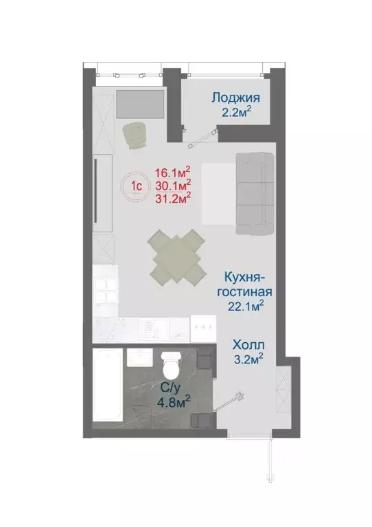 1-к кв. Воронежская область, Новоусманский район, пос. Отрадное ул. ... - Фото 0