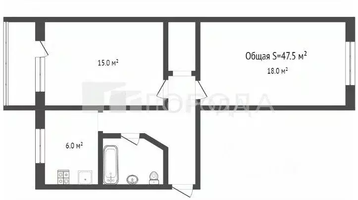 2-к кв. Алтайский край, Барнаул Пролетарская ул., 188 (47.5 м) - Фото 1