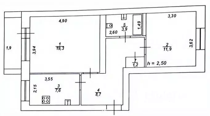2-к кв. Тверская область, Тверь пос. Химинститута, 48 (52.6 м) - Фото 2