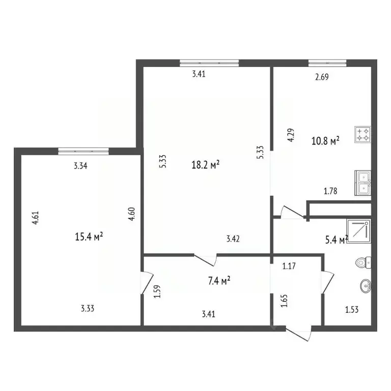 2-к кв. Санкт-Петербург Пулковская ул., 1к2 (57.0 м) - Фото 2