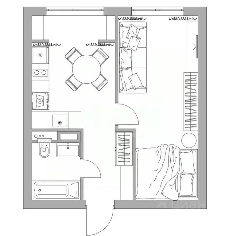 1-к кв. Тульская область, Новомосковск ул. Мира, 56 (38.7 м) - Фото 2
