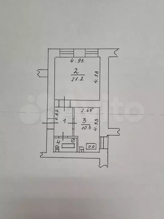 1-к. квартира, 40 м, 2/2 эт. - Фото 0