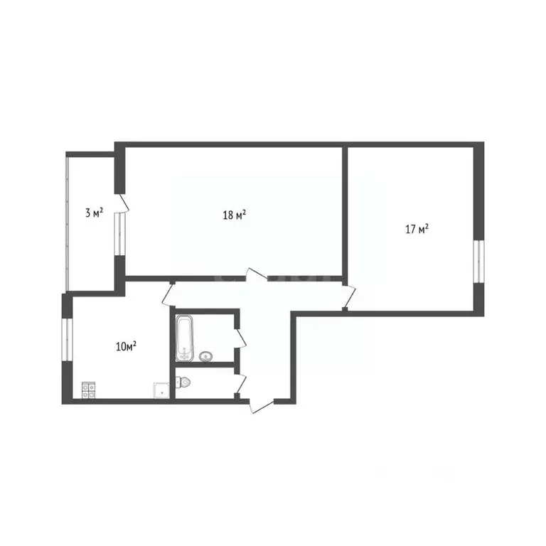 2-к кв. Брянская область, Брянск Карачижская ул., 106 (55.0 м) - Фото 1
