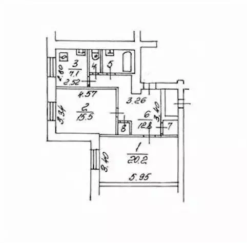 2-к кв. Москва Яузская аллея, 6 (63.5 м) - Фото 2
