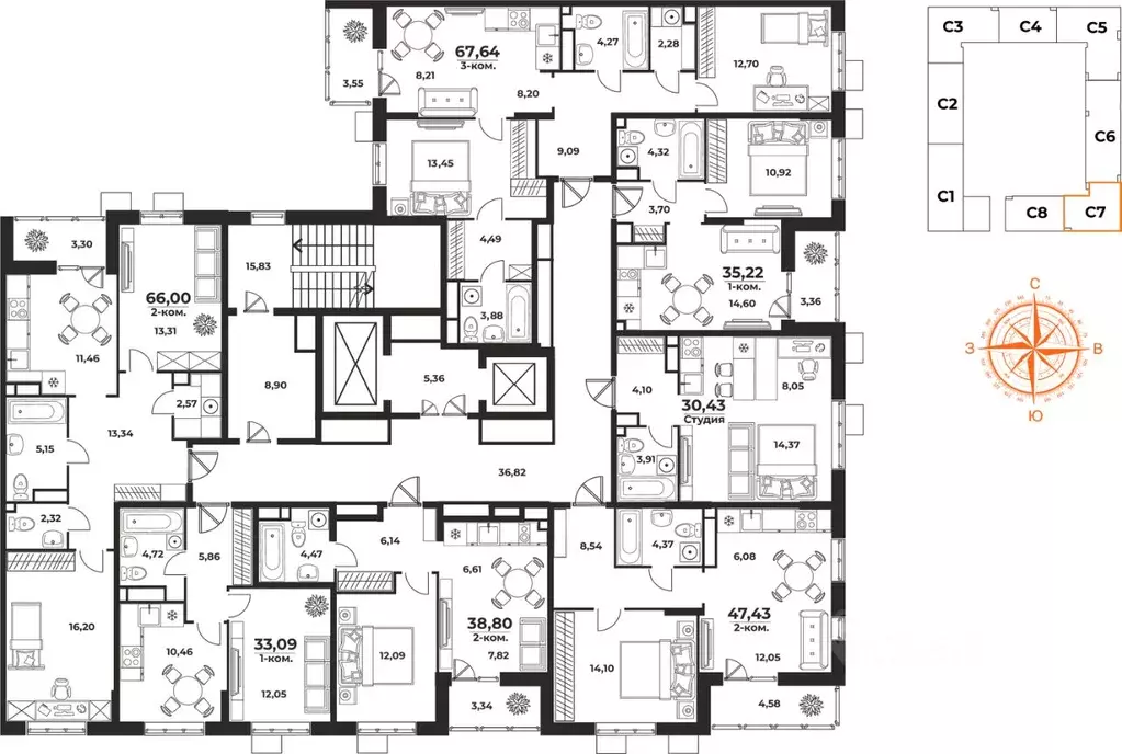 Студия Хабаровский край, Хабаровск Брянский пер. (30.43 м) - Фото 2
