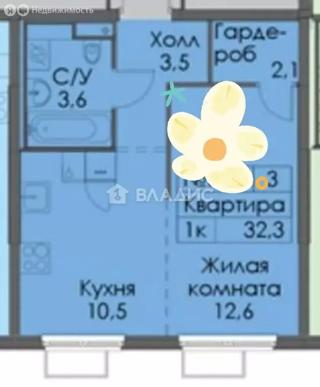 1-комнатная квартира: посёлок городского типа Боброво, жилой комплекс ... - Фото 0