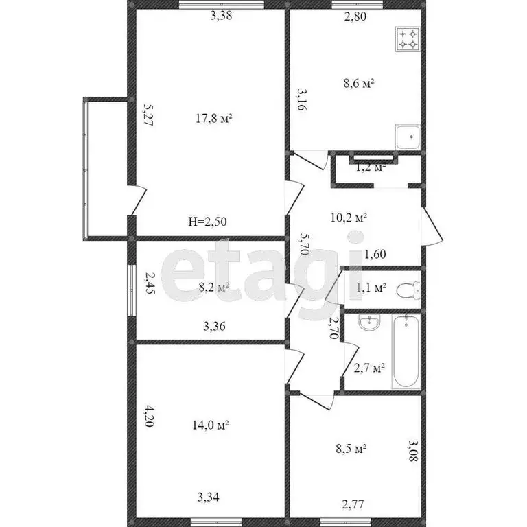 4-комнатная квартира: Ишим, Казанская улица, 121 (72.9 м) - Фото 0