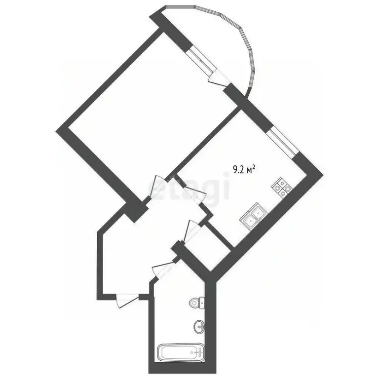1-к кв. Мордовия, Саранск Волгоградская ул., 60/1 (37.1 м) - Фото 2