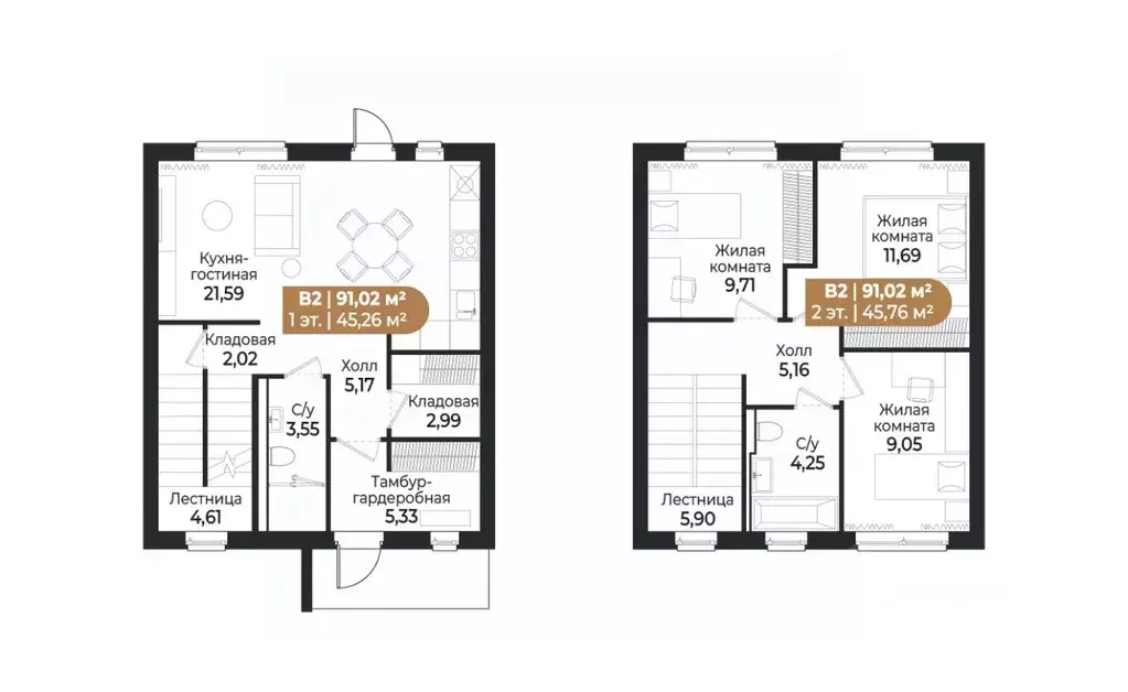 Таунхаус в Ленинградская область, Всеволожск ш. Южное (91 м) - Фото 1