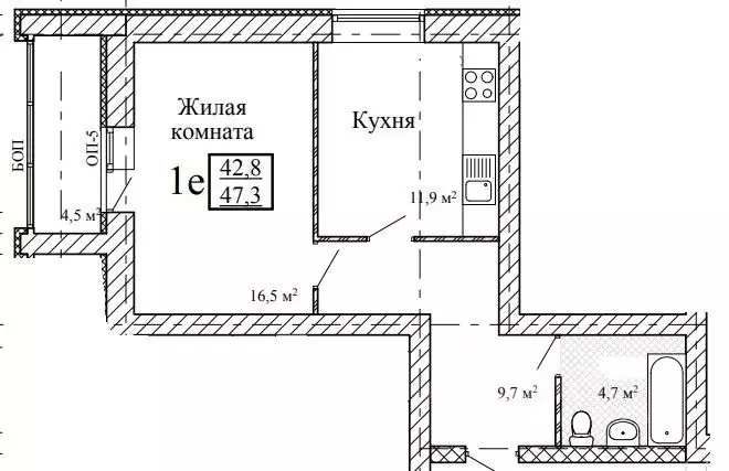 1-к кв. Тамбовская область, Тамбов Мичуринская ул., 25 (47.3 м) - Фото 2