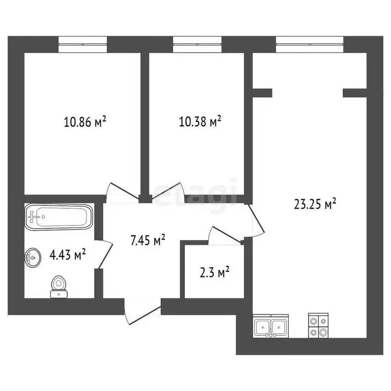 3-комнатная квартира: Ялуторовск, улица Свободы, 240 (58.67 м) - Фото 1