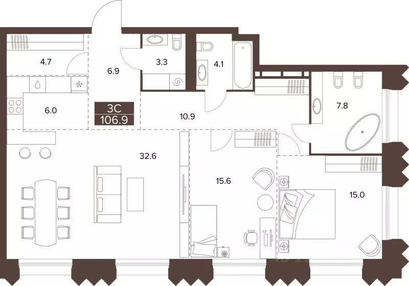 3-к кв. Алтайский край, Барнаул Социалистический просп., 97 (106.9 м) - Фото 1