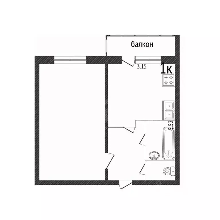 1-к кв. Белгородская область, Белгород Привольная ул., 6 (35.4 м) - Фото 2