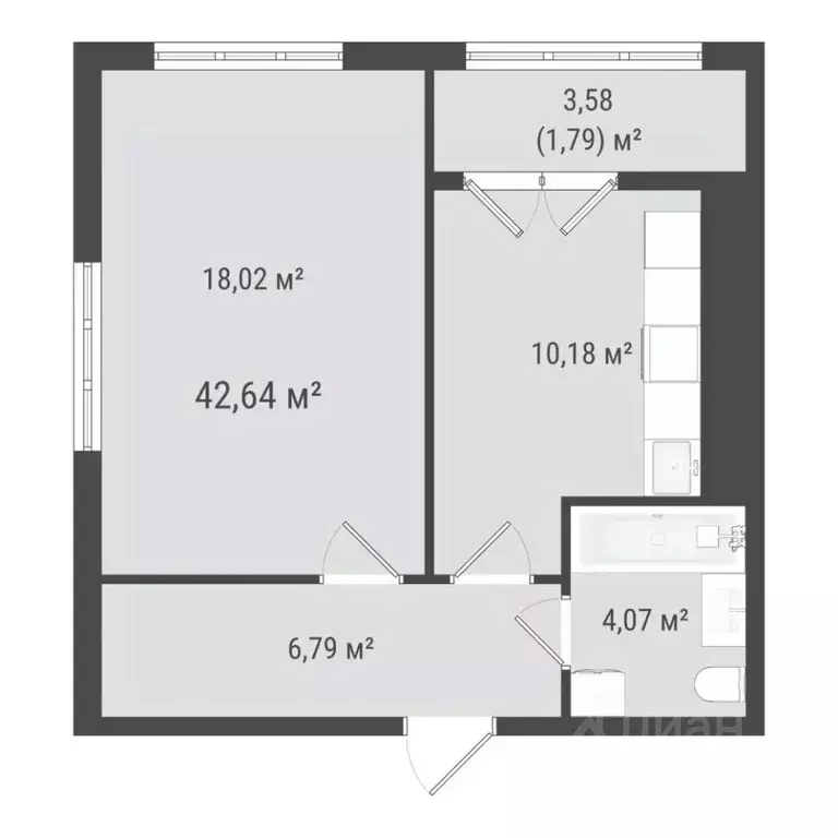 1-к кв. Сахалинская область, Южно-Сахалинск ул. Ленина (40.85 м) - Фото 0
