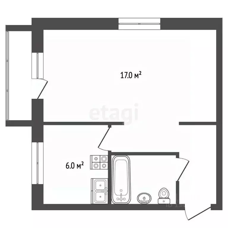1-к кв. Ярославская область, Некрасовское рп ул. Строителей, 1 (30.0 ... - Фото 2