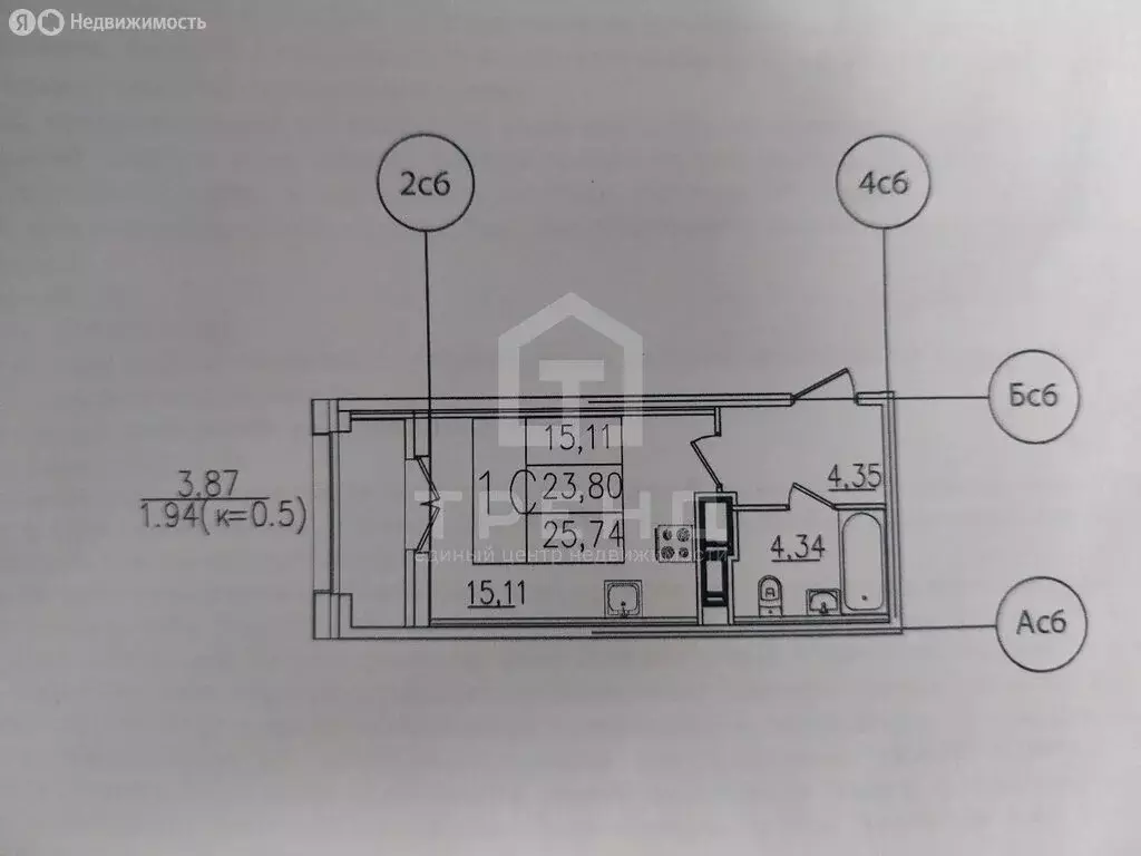 Квартира-студия: Санкт-Петербург, улица Типанова, 22 (25.7 м) - Фото 1
