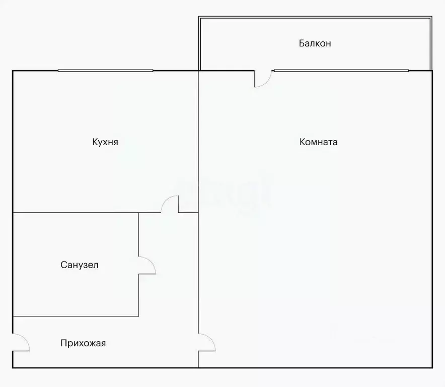 1-к кв. Татарстан, Казань ул. Гагарина, 43 (31.2 м) - Фото 1