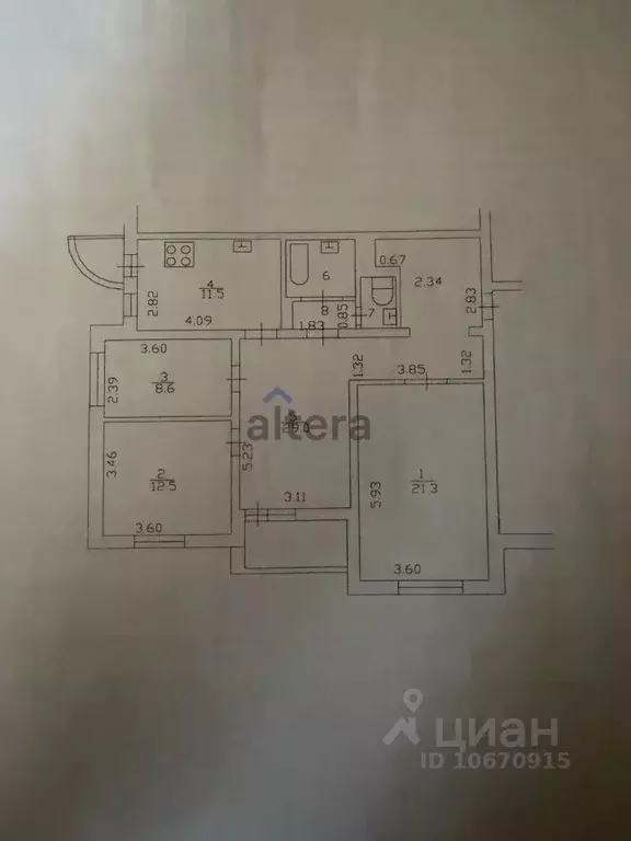 3-к кв. Татарстан, Казань ул. Фатыха Амирхана, 23 (100.0 м) - Фото 2
