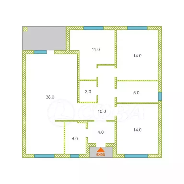 Дом в Тюменский муниципальный округ, село Перевалово (104 м) - Фото 1