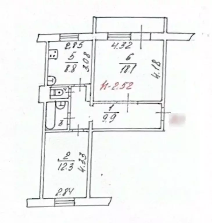 2-к кв. Ямало-Ненецкий АО, Ноябрьск ул. 8 Марта, 4 (52.7 м) - Фото 2