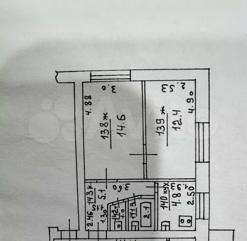 2-к. квартира, 40 м, 1/5 эт. - Фото 0