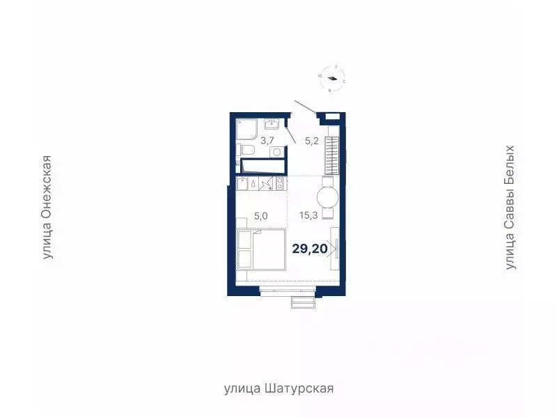 Студия Свердловская область, Екатеринбург ул. Шатурская (29.2 м) - Фото 0