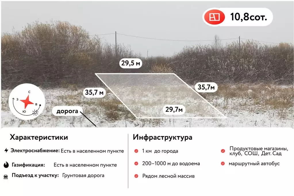 Участок, 10.8 сот., поселения (ижс) - Фото 1