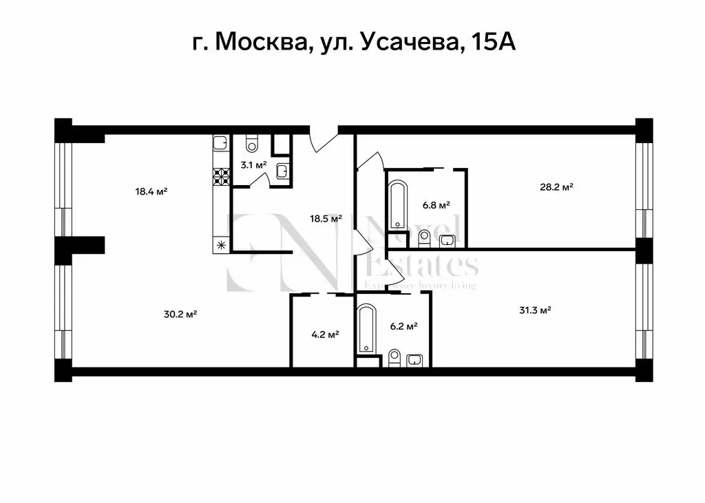 3-комнатная квартира: Москва, улица Усачёва, 15А (150.2 м) - Фото 0