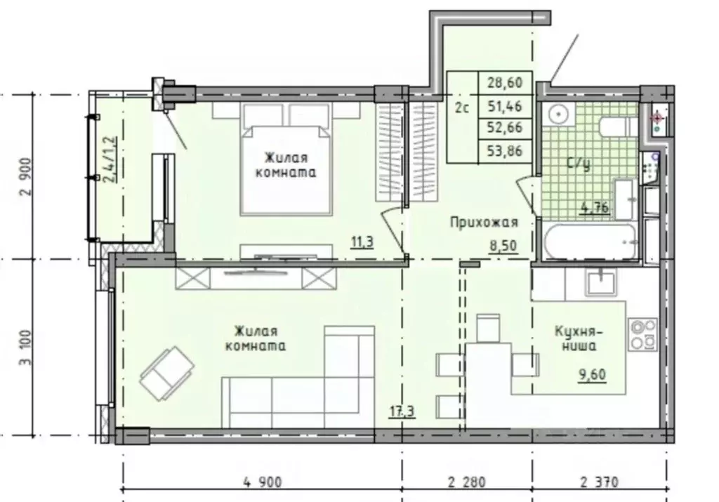2-к кв. Московская область, Солнечногорск городской округ, Голубое пгт ... - Фото 1
