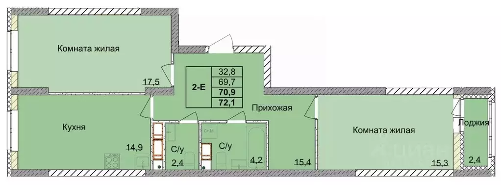 2-к кв. Нижегородская область, Нижний Новгород 1-я Оранжерейная ул. ... - Фото 0