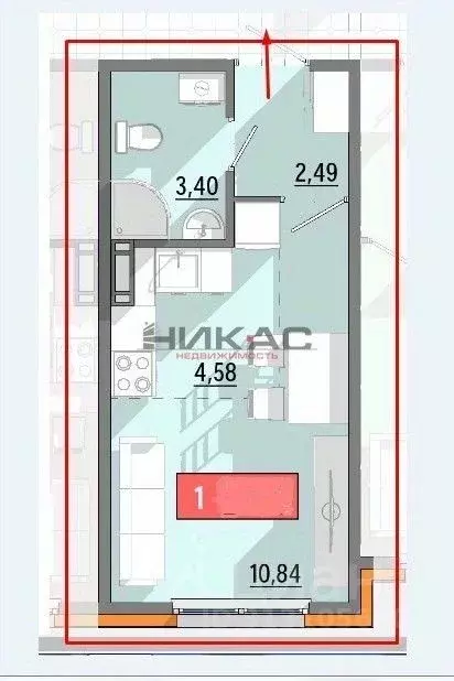 Студия Ярославская область, Ярославль Шандорная ул., 14 (19.2 м) - Фото 1