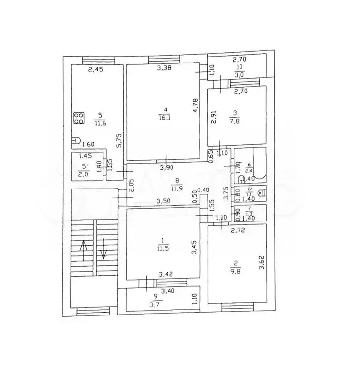 4-к. квартира, 74 м, 2/4 эт. - Фото 0