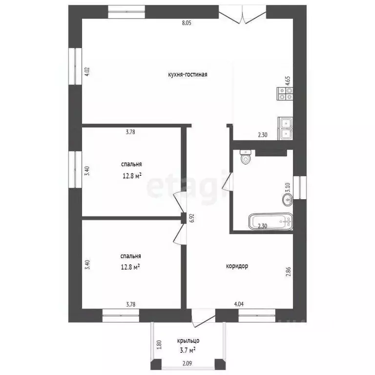 Дом в Марий Эл, Медведевский район, Знаменское с/пос, пос. Знаменский ... - Фото 2