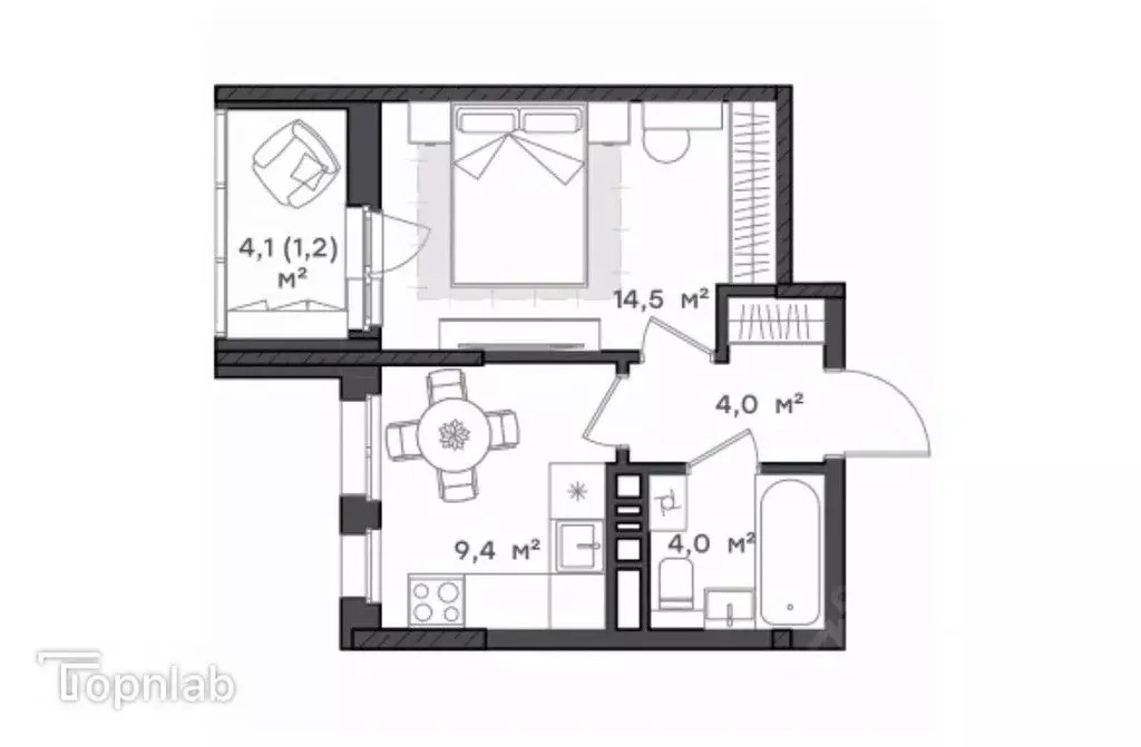 1-к кв. Ярославская область, Ярославль Тутаевское ш., 93Б (33.0 м) - Фото 2
