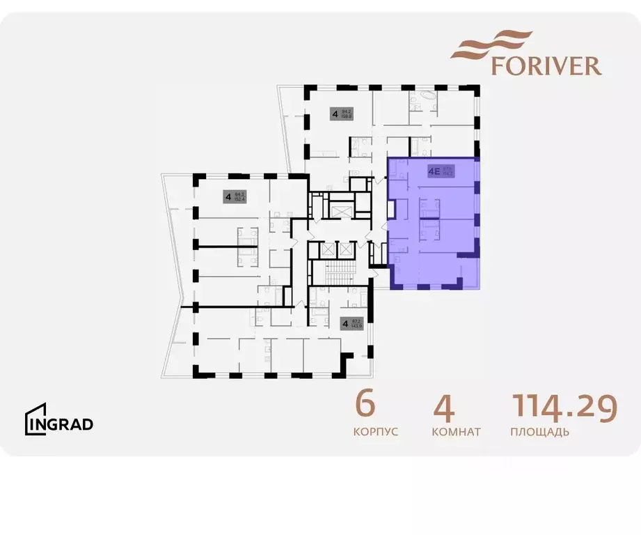 4-к кв. Москва Г мкр, Форивер жилой комплекс, 6 (114.29 м) - Фото 1