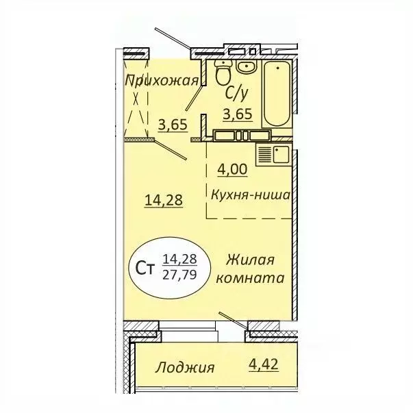 Студия Новосибирская область, Новосибирск 2-я Воинская ул., 53 (27.79 ... - Фото 0