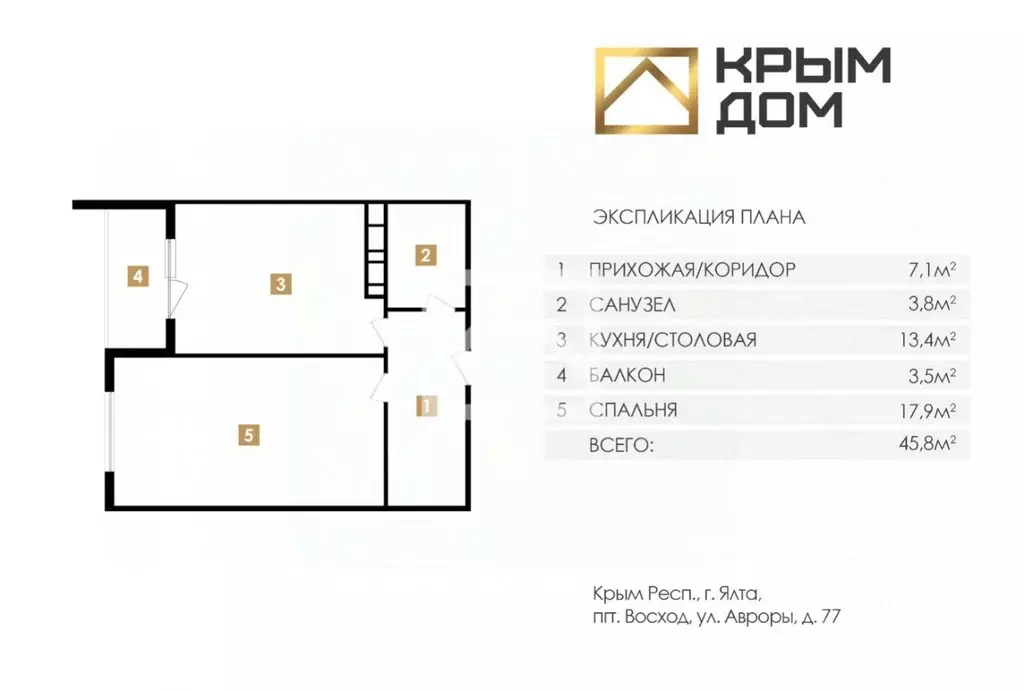 2-к кв. Крым, Ялта муниципальный округ, Восход пгт ул. Авроры, 77 ... - Фото 2
