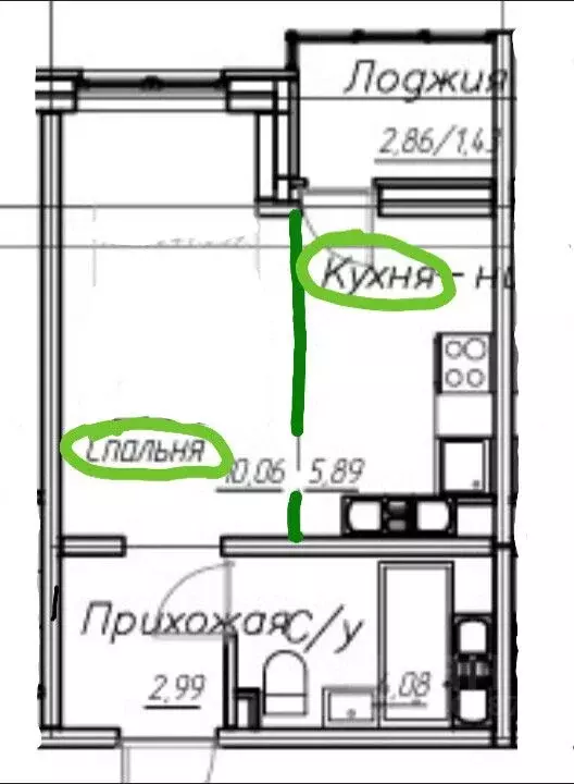 Студия Оренбургская область, Оренбург ул. Гаранькина, 27 (25.88 м) - Фото 2