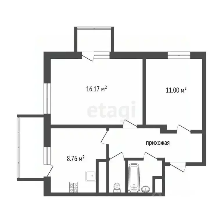 2-к кв. Крым, Саки ул. Набережная (48.2 м) - Фото 2