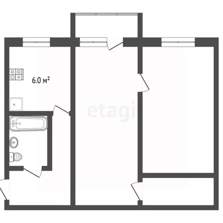 2-к кв. Забайкальский край, Чита Украинский бул., 16А (44.9 м) - Фото 1