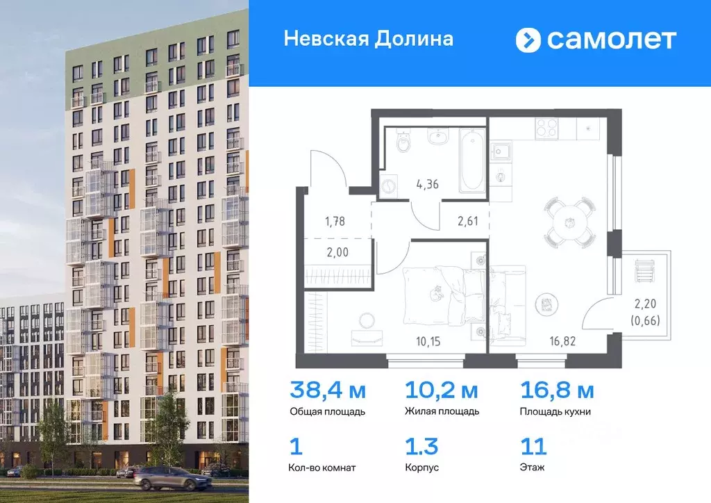 1-к кв. Ленинградская область, Всеволожский район, Свердловское ... - Фото 0