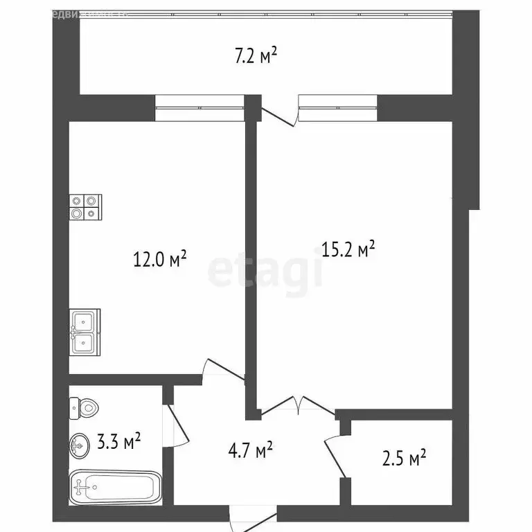 1-комнатная квартира: Тюмень, бульвар Бориса Щербины, 13 (37.5 м) - Фото 1