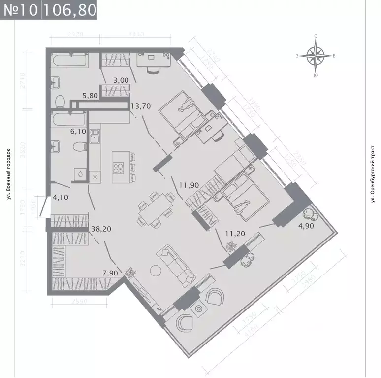 3-к кв. Татарстан, Казань ул. Шишкина (106.8 м) - Фото 1