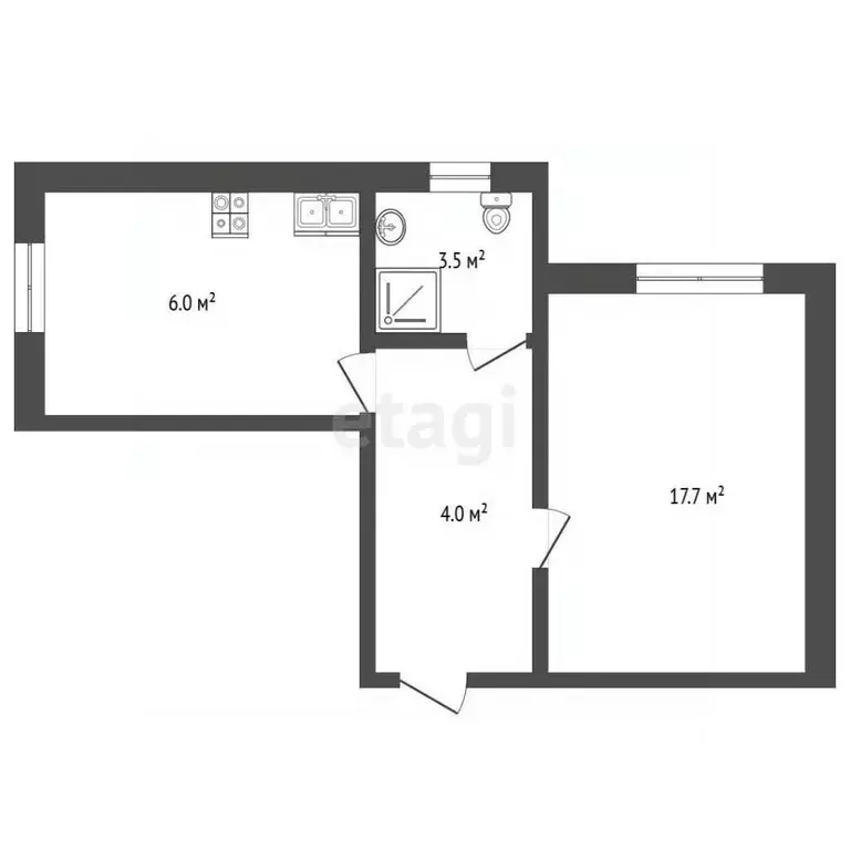1-к кв. Башкортостан, с. Федоровка ул. Коммунистическая, 66 (31.2 м) - Фото 2