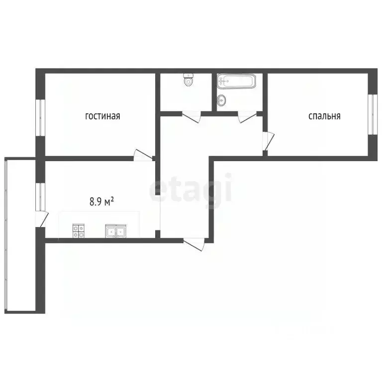 2-к кв. Московская область, Серпухов ул. Ивана Болотникова, 32 (52.5 ... - Фото 1