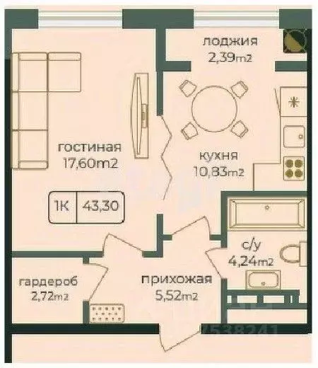 1-к кв. Дагестан, Каспийск просп. Акулиничева (43.3 м) - Фото 0