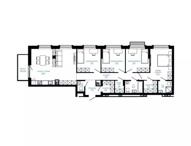 4-комнатная квартира: Екатеринбург, улица Энтузиастов (113.7 м) - Фото 1