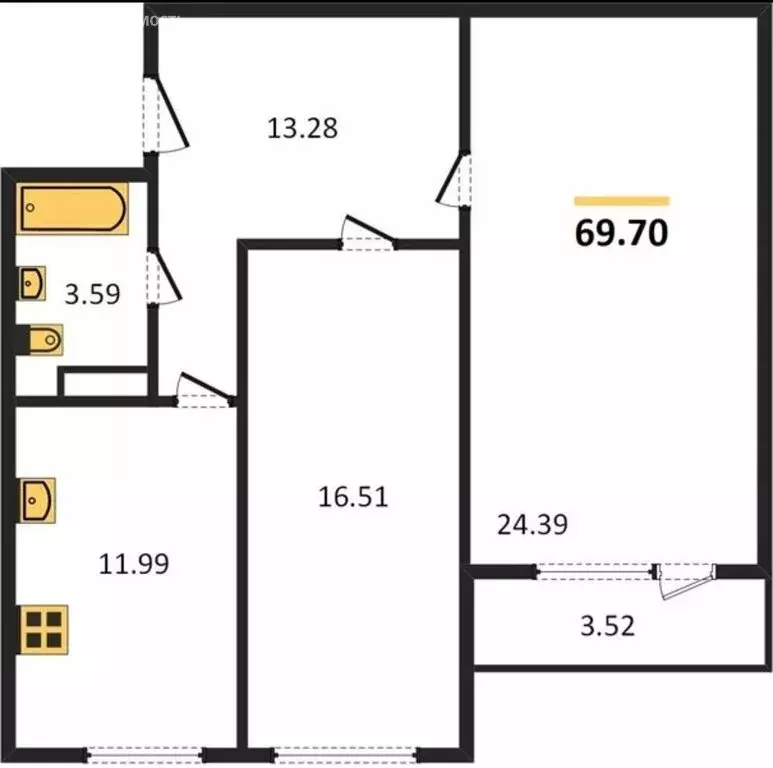 2-комнатная квартира: Самара, улица Советской Армии, 91 (69.7 м) - Фото 1
